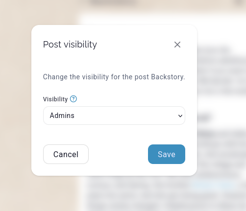 Kanka entity permission settings showing visibility controls for players and the GM